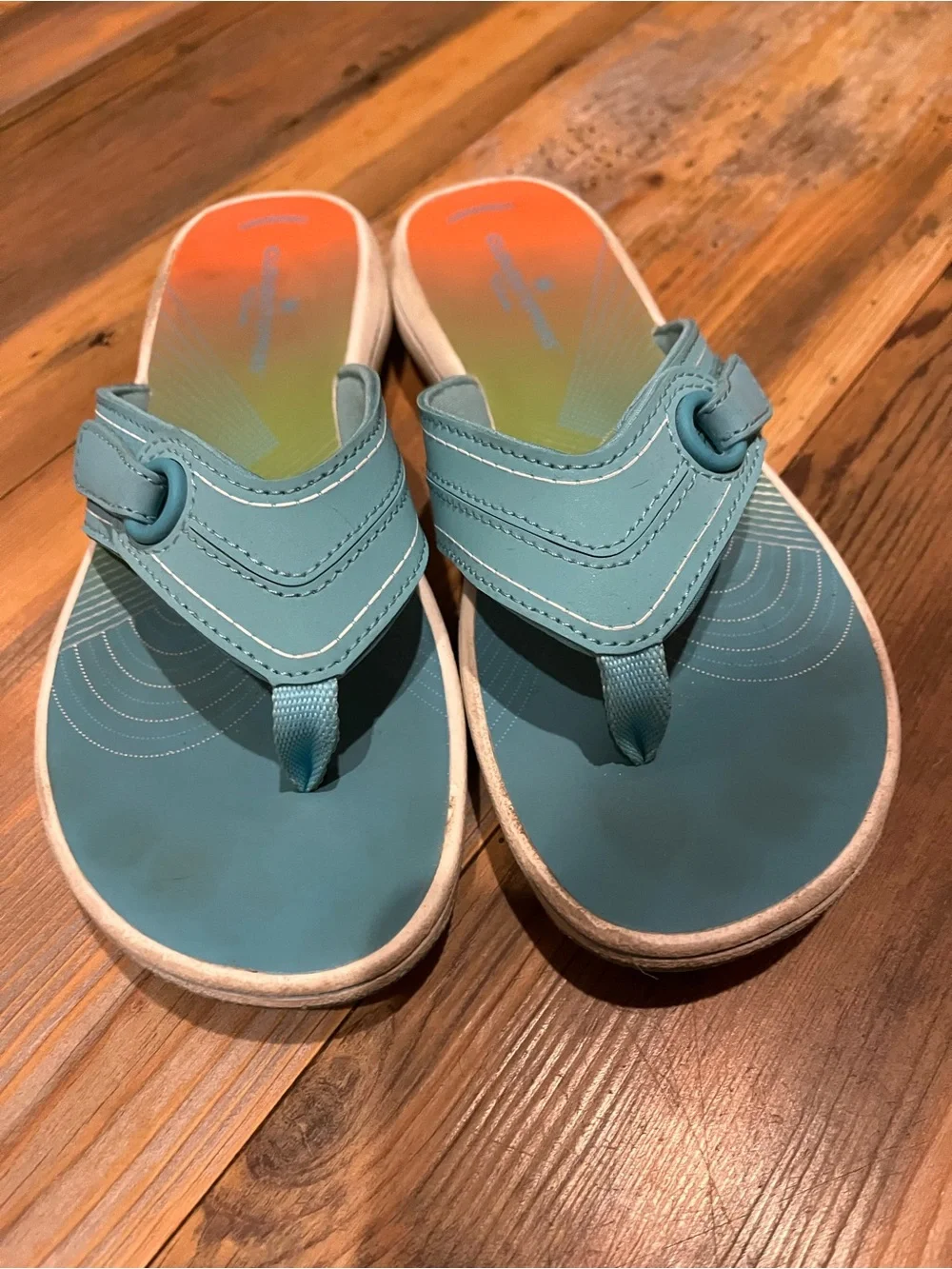 Cloudsteppers by Clarks Breeze Reyna sandals. No longer available color Turquois